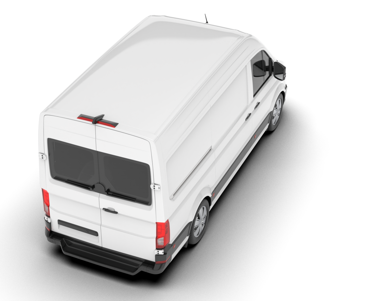 White van on transparent background. 3d rendering - illustration png