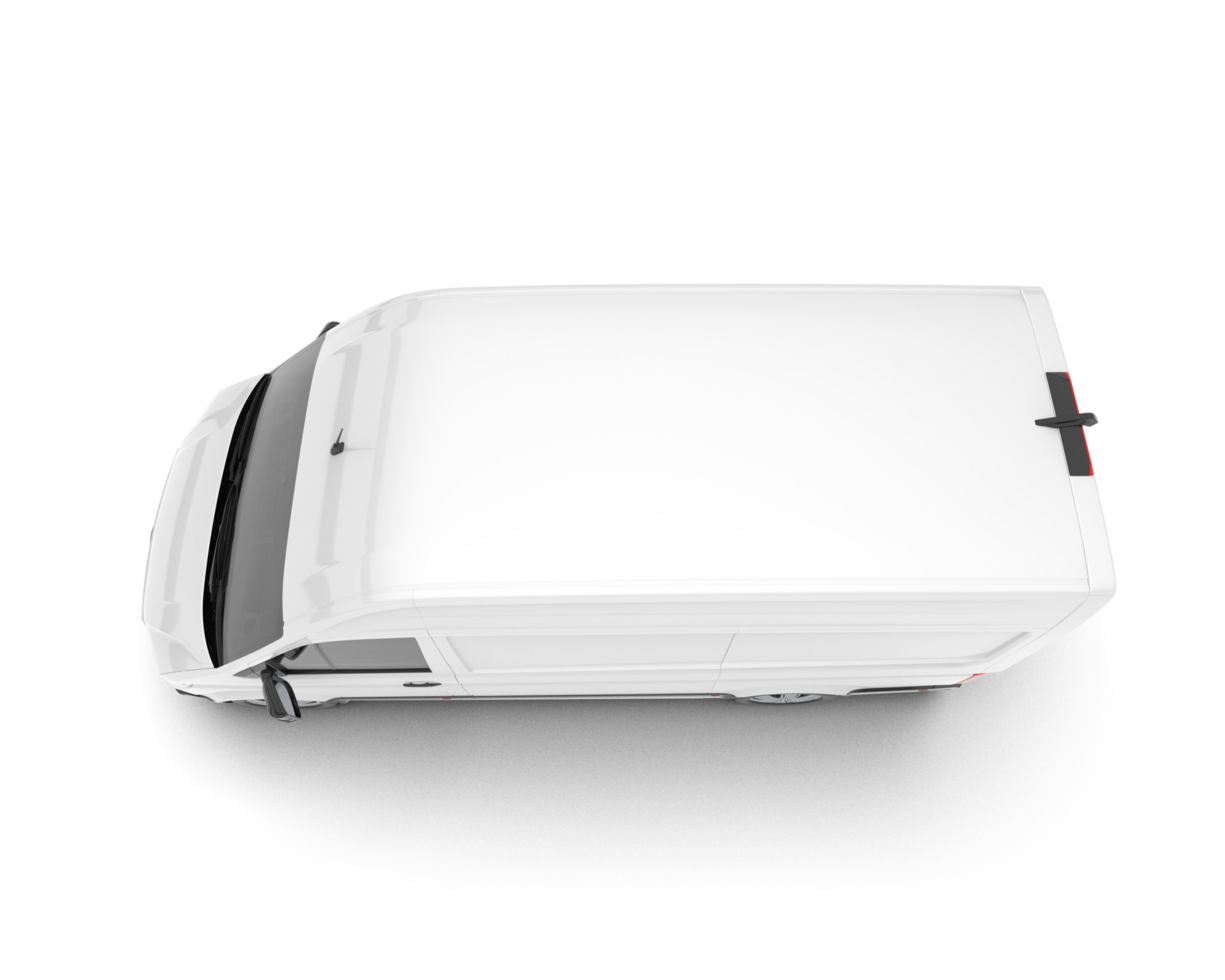 White van on transparent background. 3d rendering - illustration png