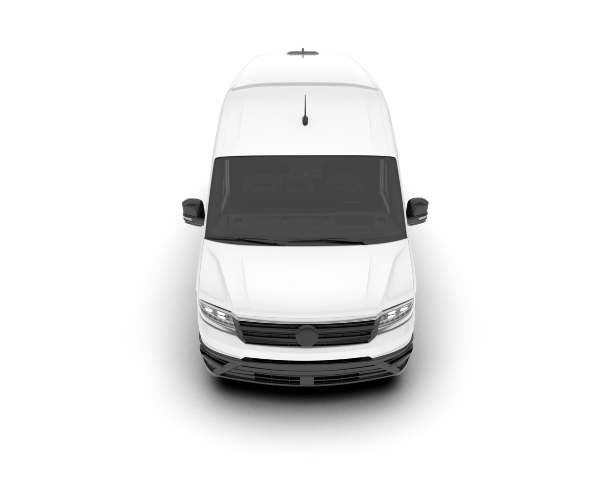 White van on transparent background. 3d rendering - illustration png