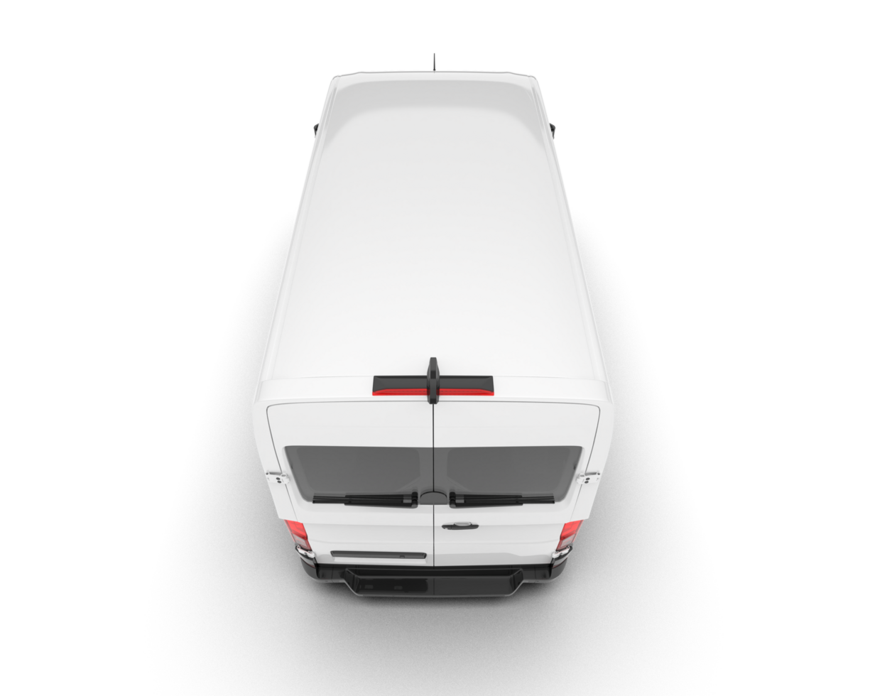 White van on transparent background. 3d rendering - illustration png