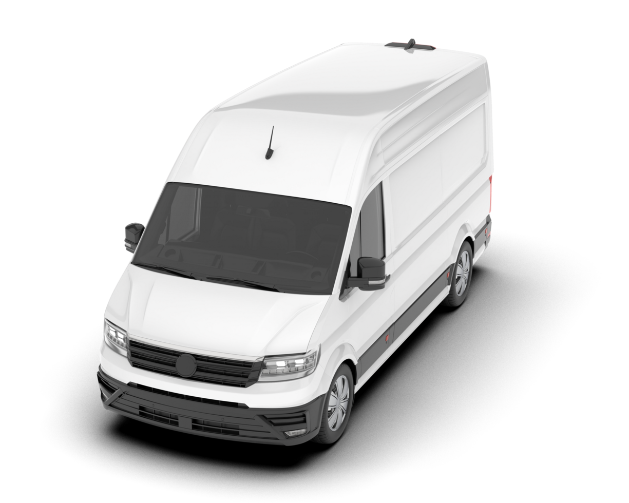 White van on transparent background. 3d rendering - illustration png