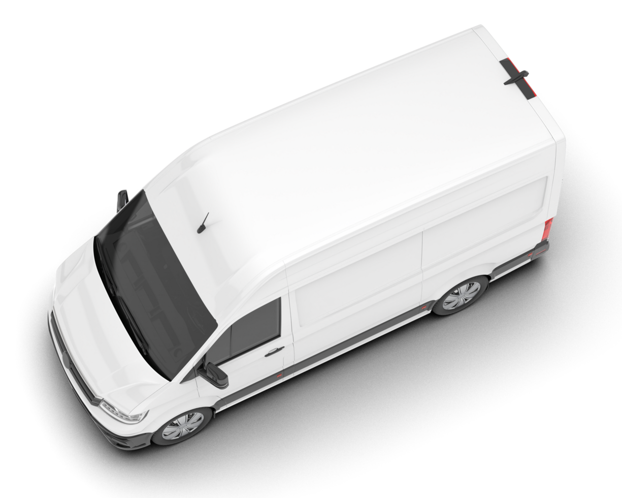 White van on transparent background. 3d rendering - illustration png