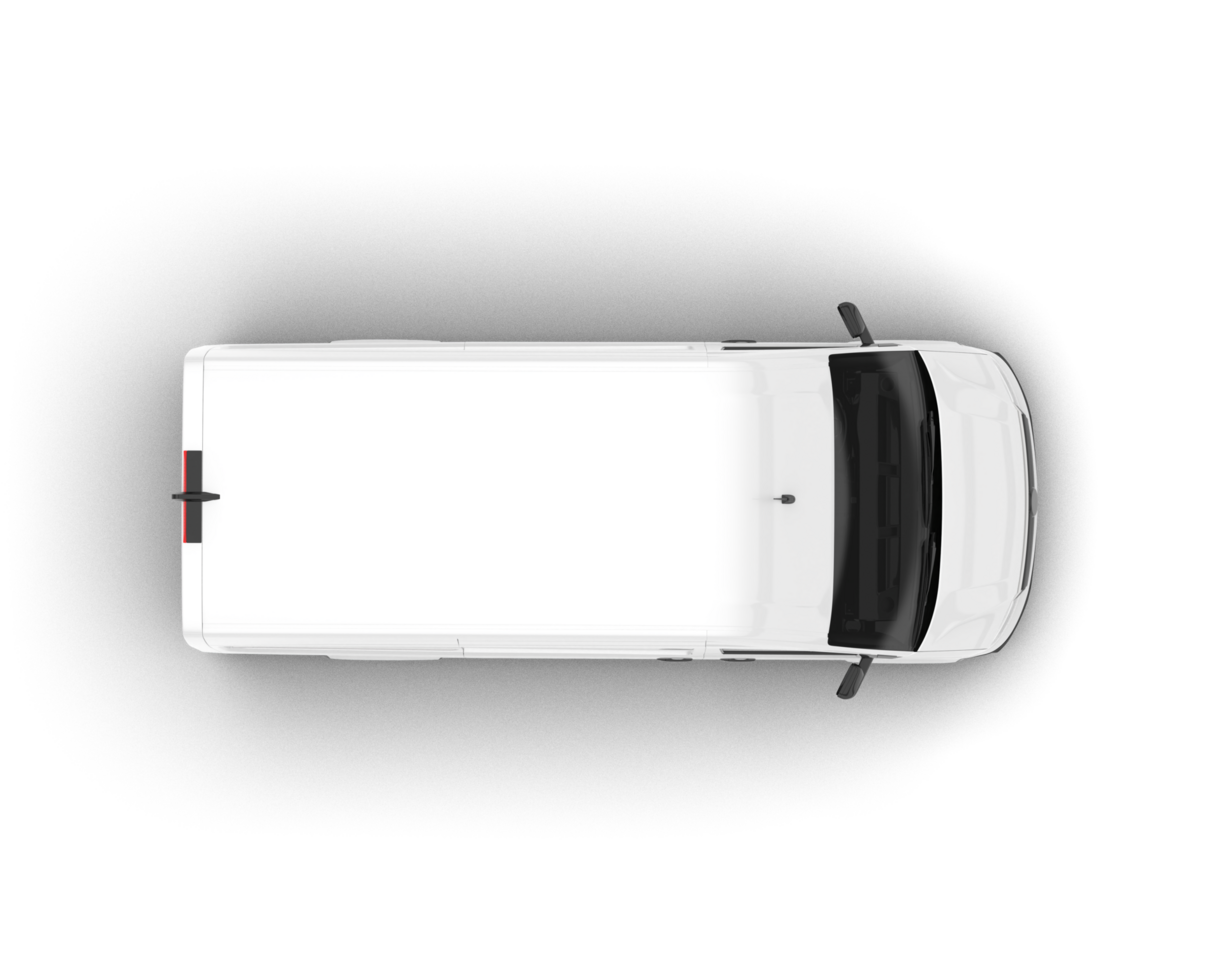 White van on transparent background. 3d rendering - illustration png