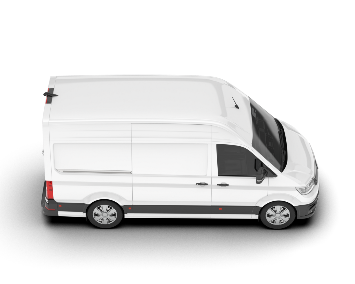 White van on transparent background. 3d rendering - illustration png