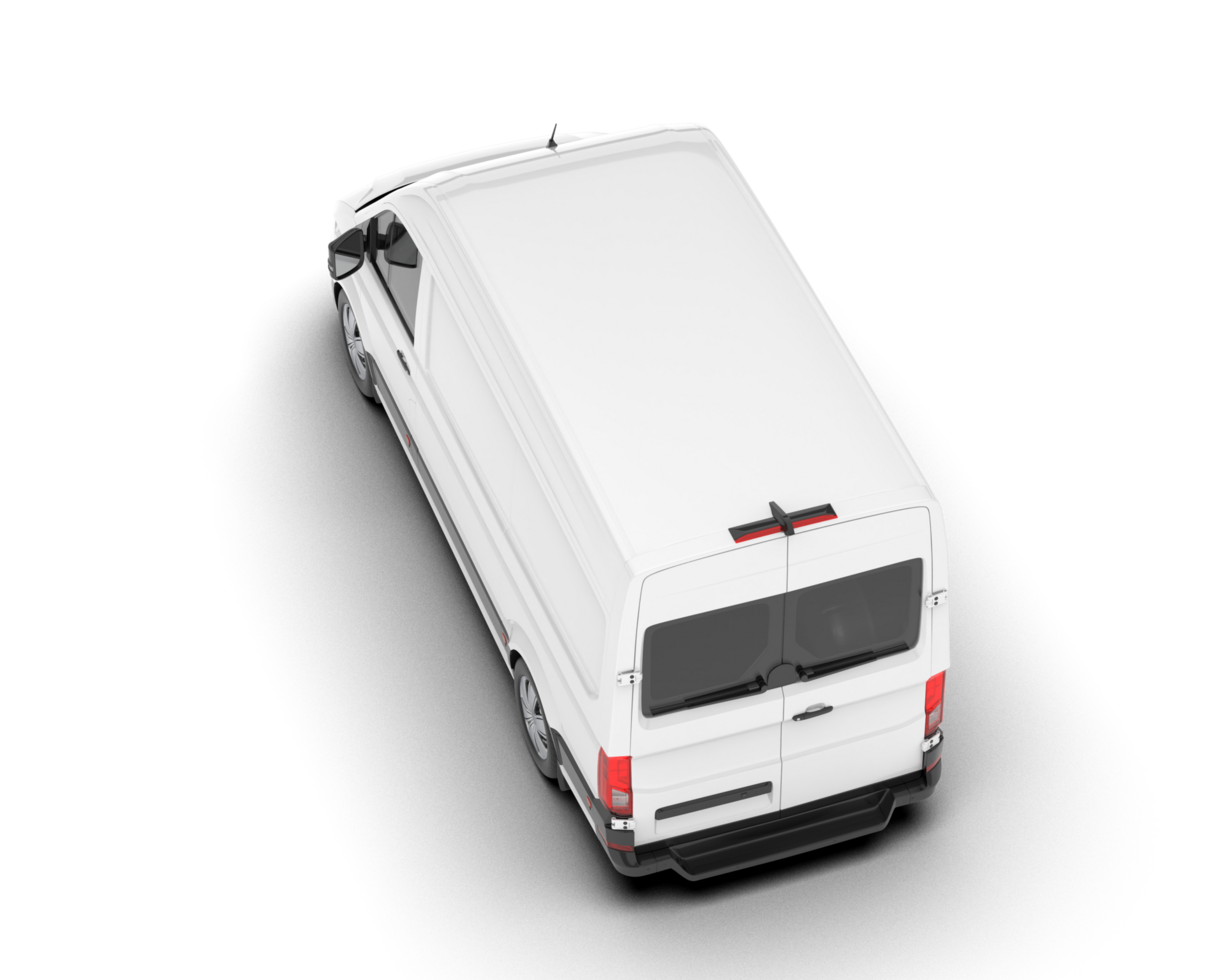 White van on transparent background. 3d rendering - illustration png