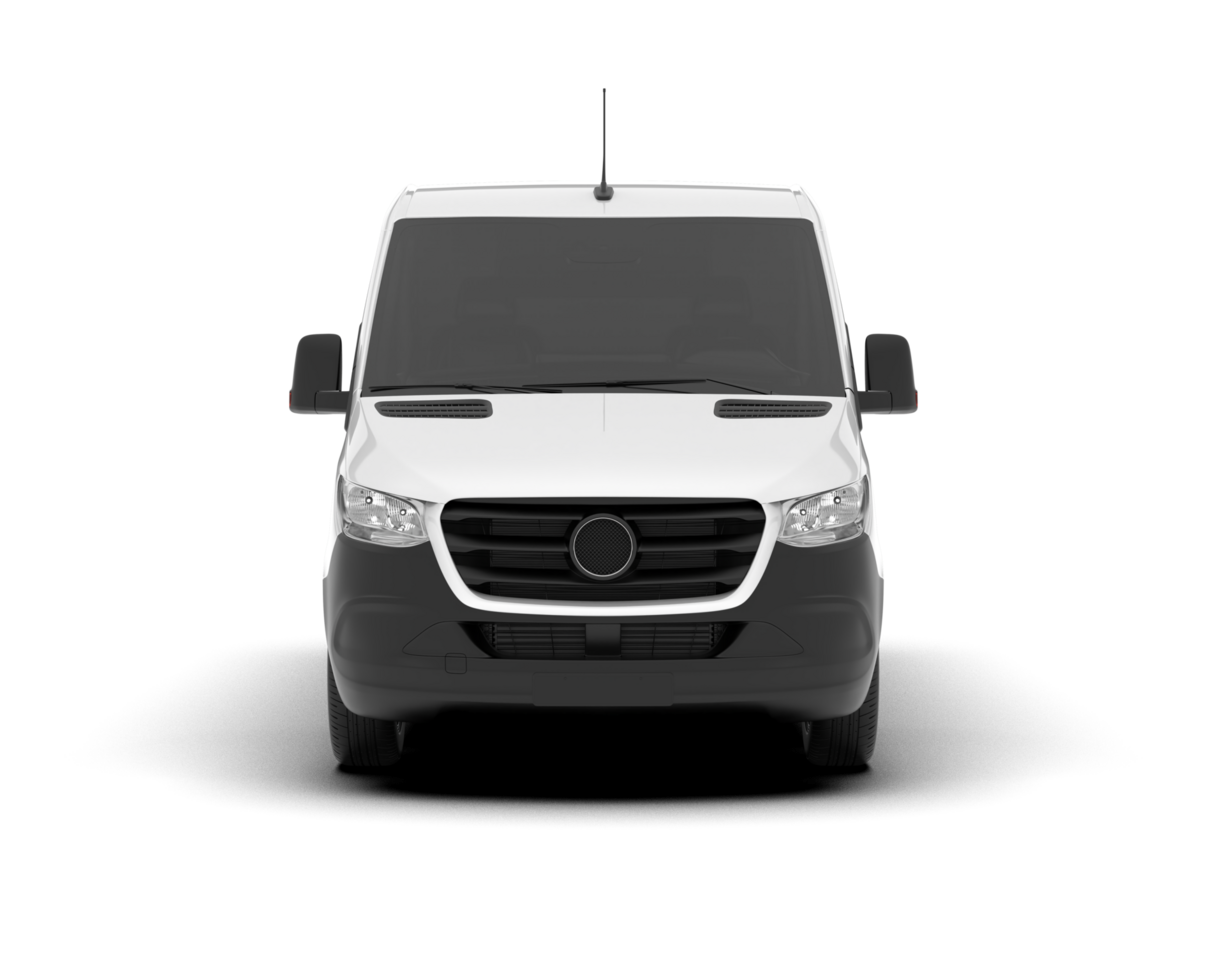 White van on transparent background. 3d rendering - illustration png