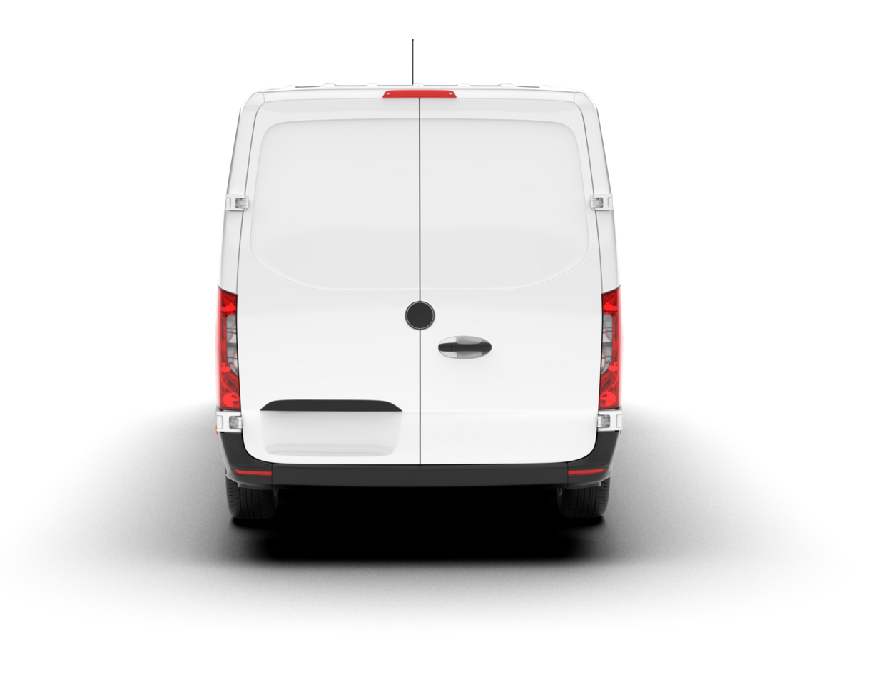 White van on transparent background. 3d rendering - illustration png