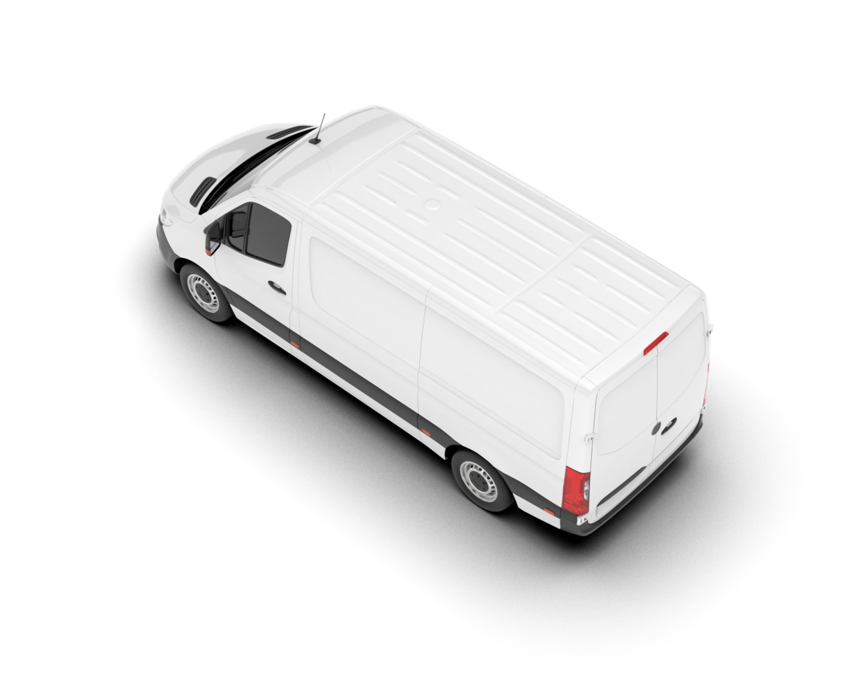White van on transparent background. 3d rendering - illustration png