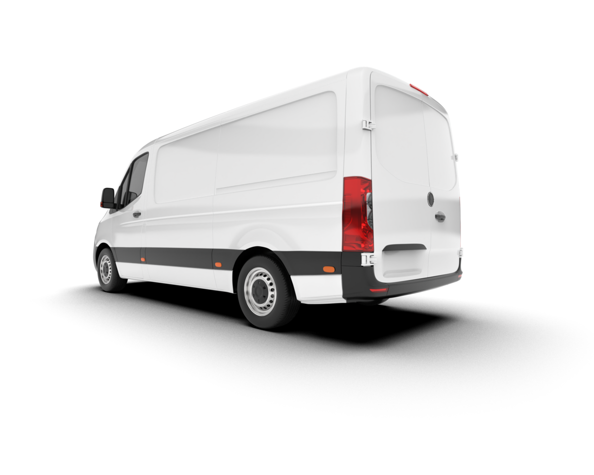 White van on transparent background. 3d rendering - illustration png