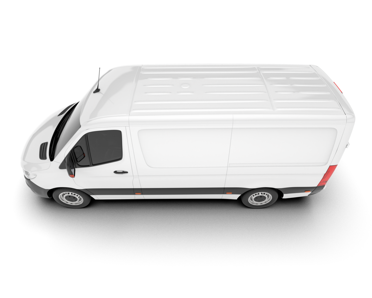 White van on transparent background. 3d rendering - illustration png