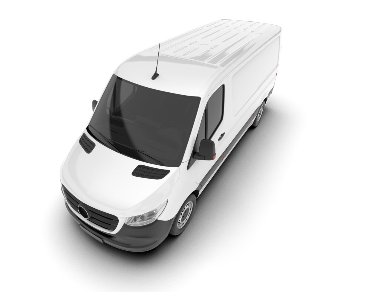 White van on transparent background. 3d rendering - illustration png