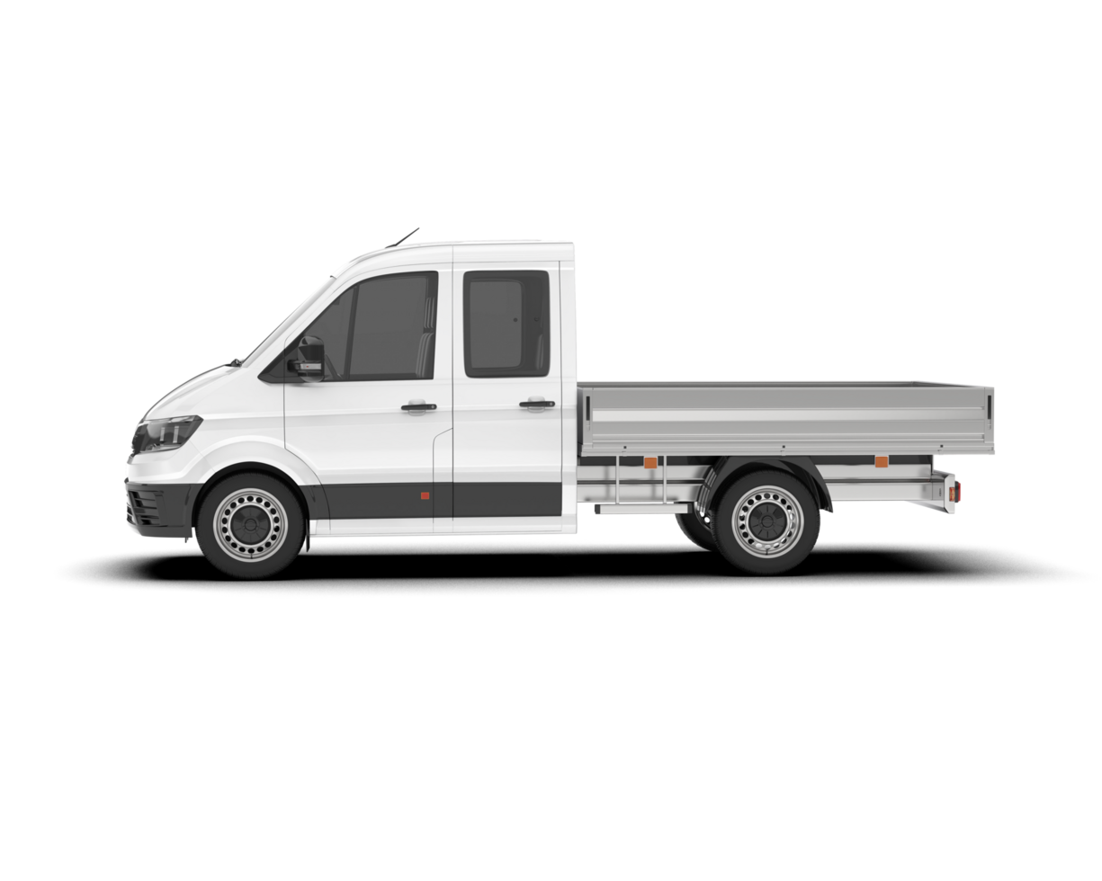 White van on transparent background. 3d rendering - illustration png