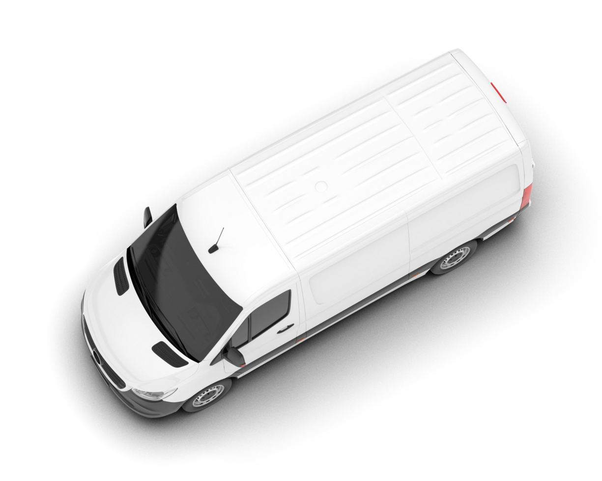 White van on transparent background. 3d rendering - illustration png