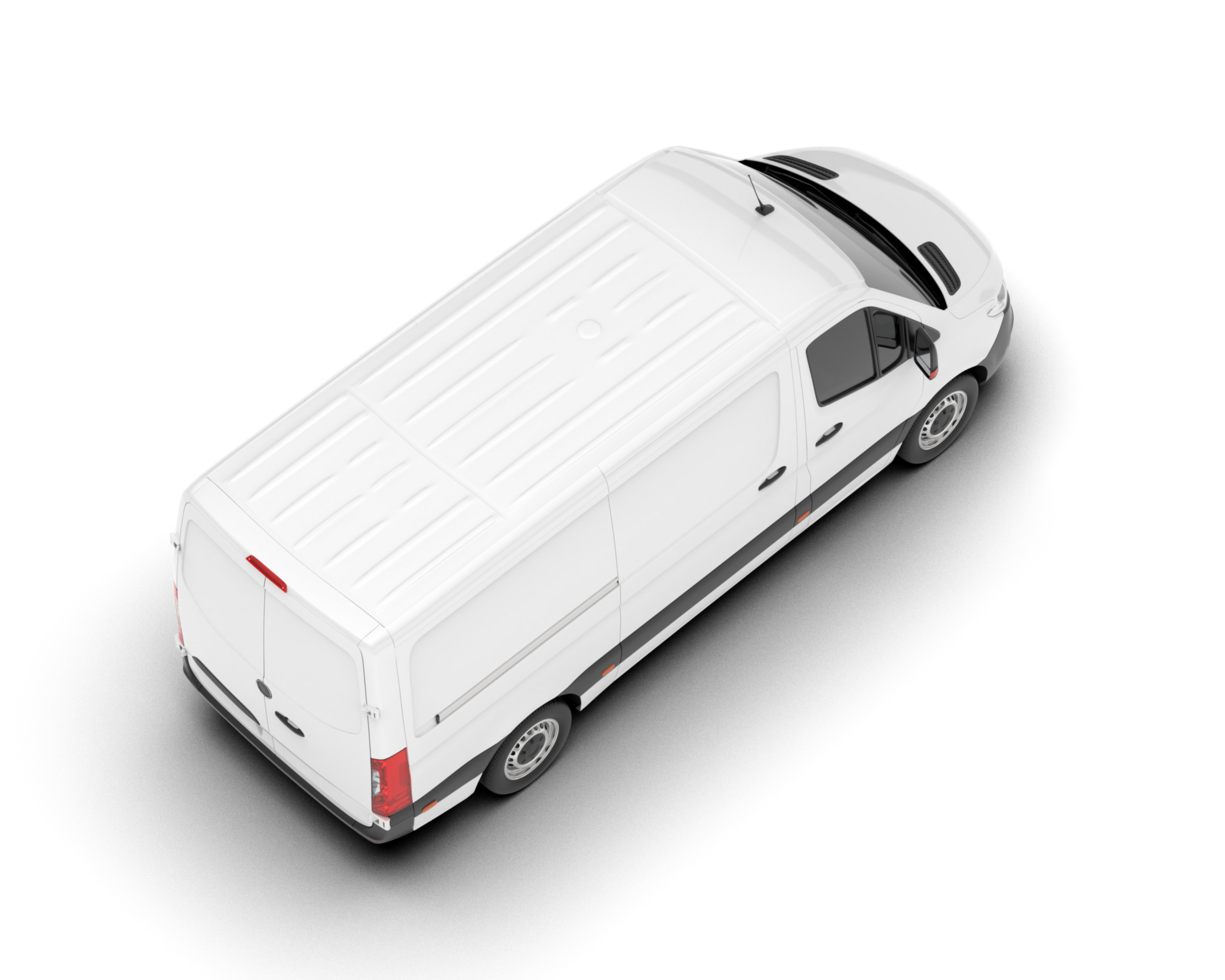 White van on transparent background. 3d rendering - illustration png