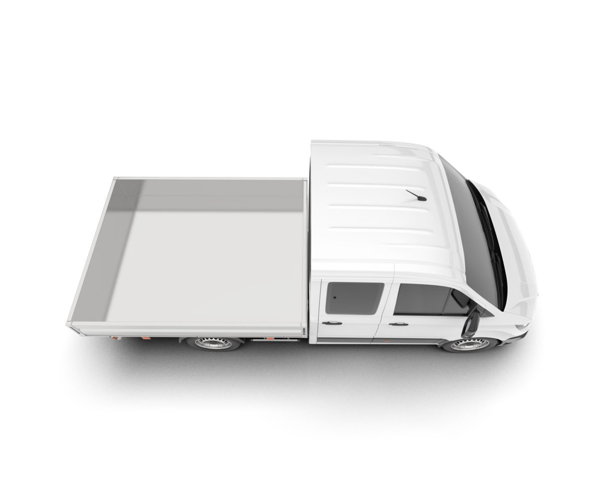 White van on transparent background. 3d rendering - illustration png
