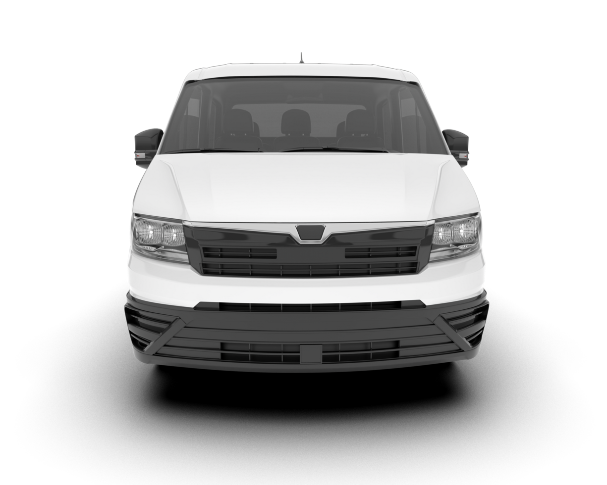 White van on transparent background. 3d rendering - illustration png
