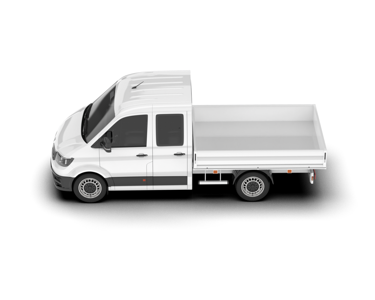 White van on transparent background. 3d rendering - illustration png