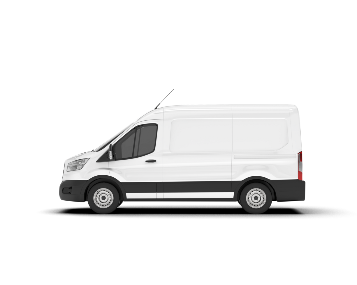 White van on transparent background. 3d rendering - illustration png