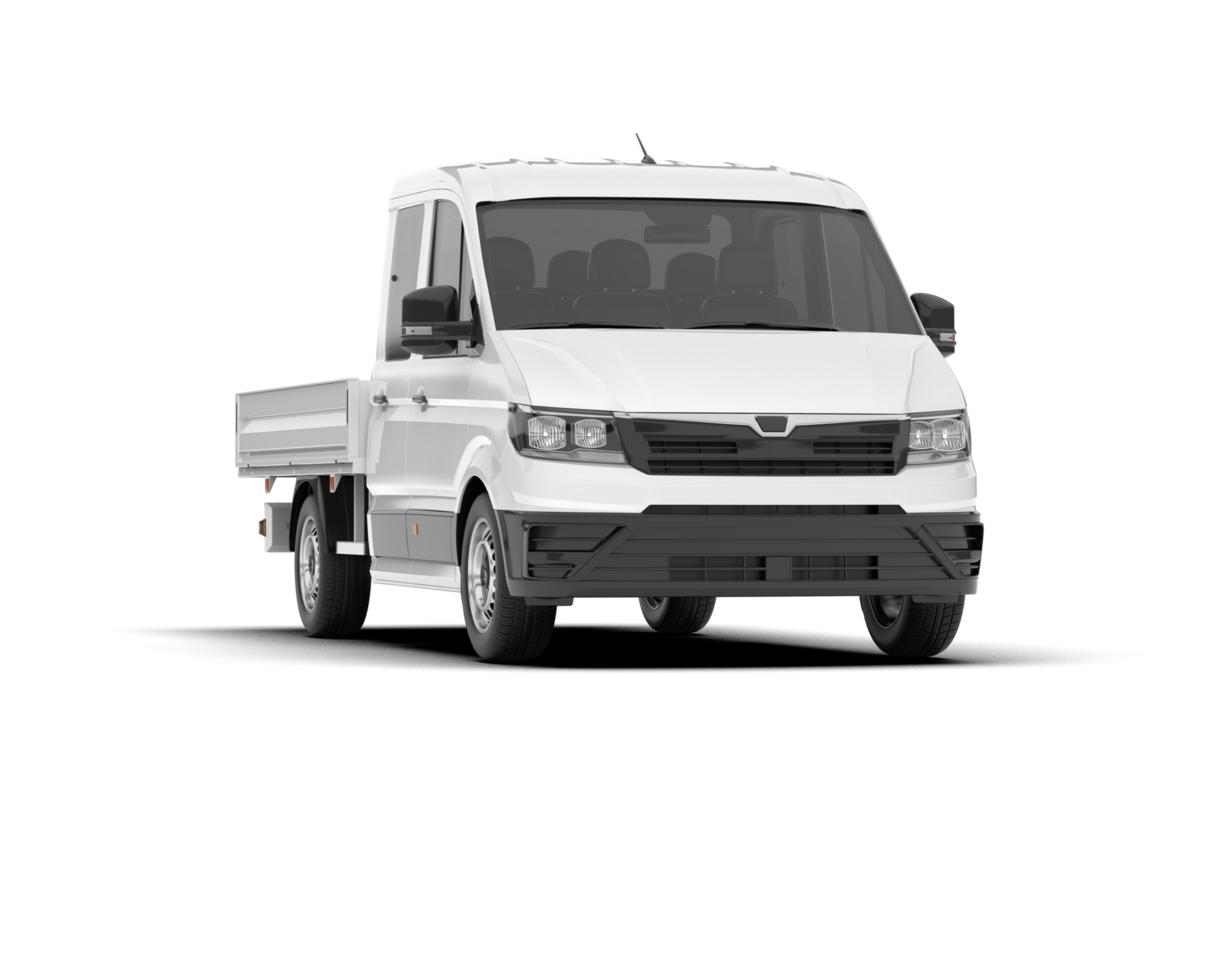 White van on transparent background. 3d rendering - illustration png