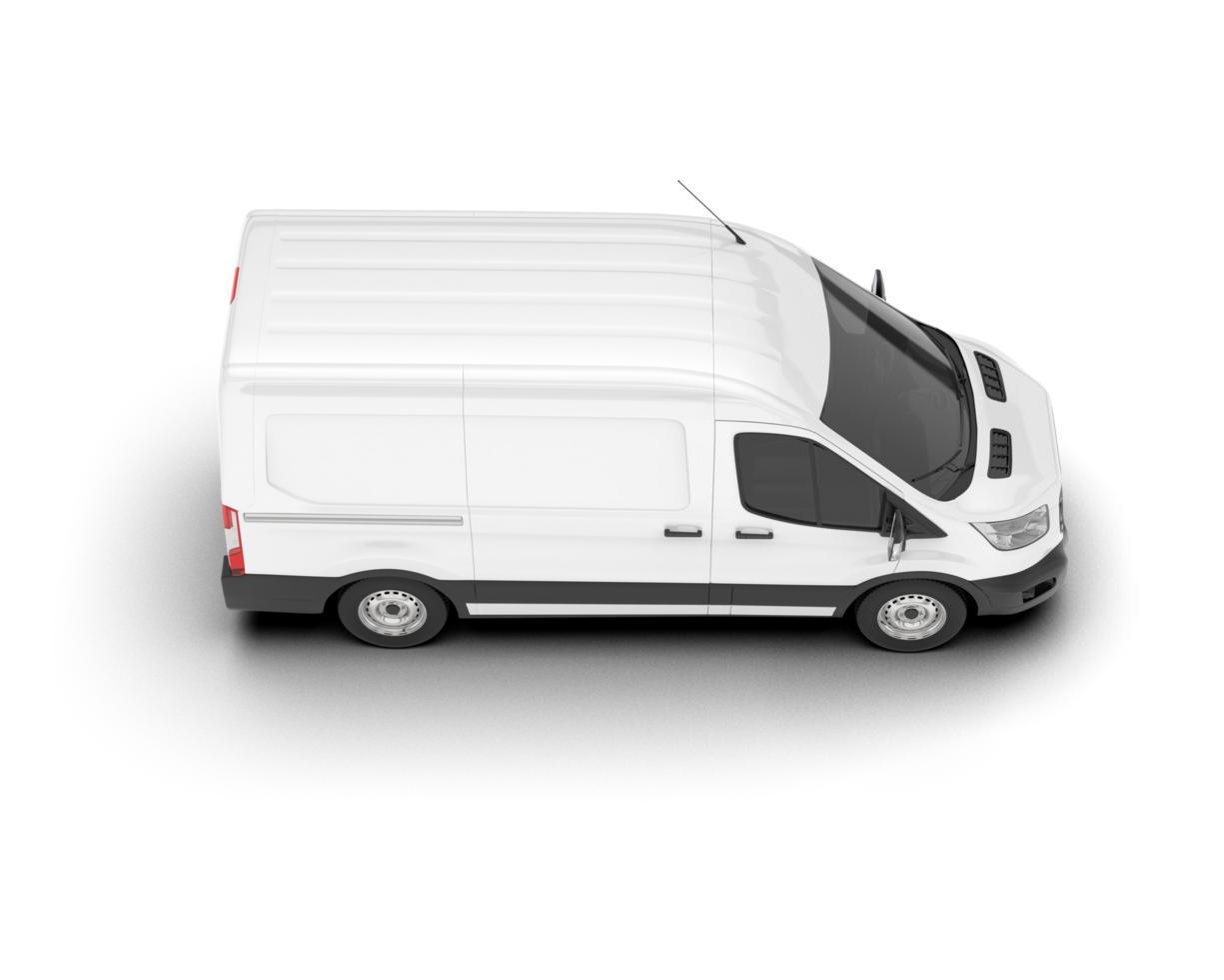 White van on transparent background. 3d rendering - illustration png