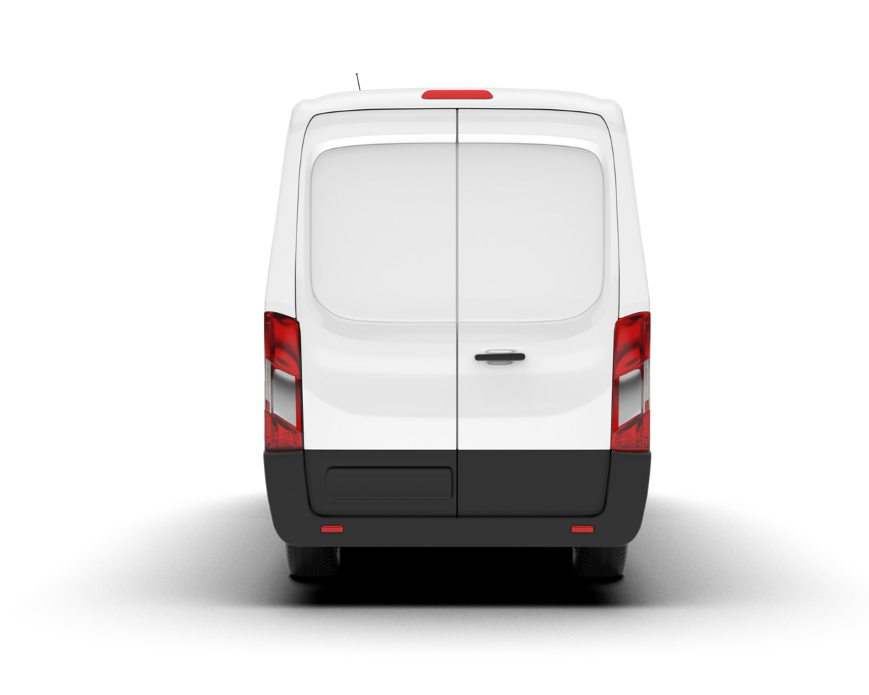White van on transparent background. 3d rendering - illustration png