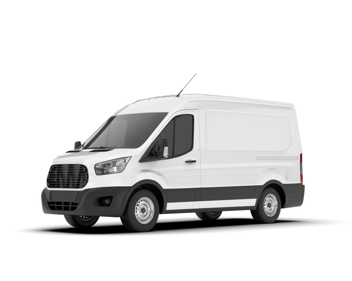 White van on transparent background. 3d rendering - illustration png