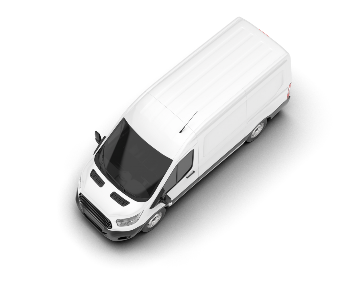 White van on transparent background. 3d rendering - illustration png