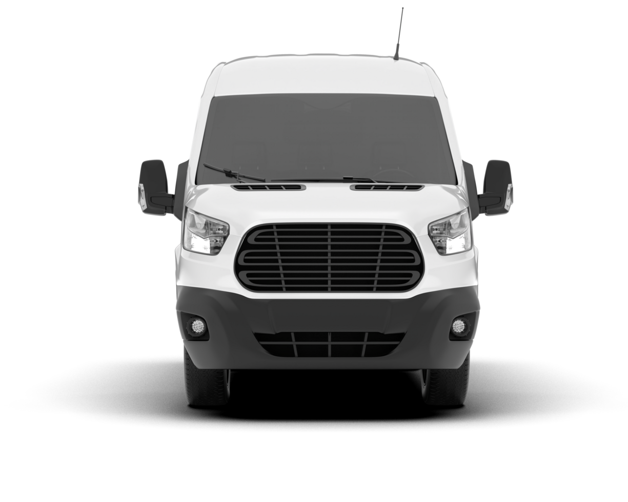 White van on transparent background. 3d rendering - illustration png