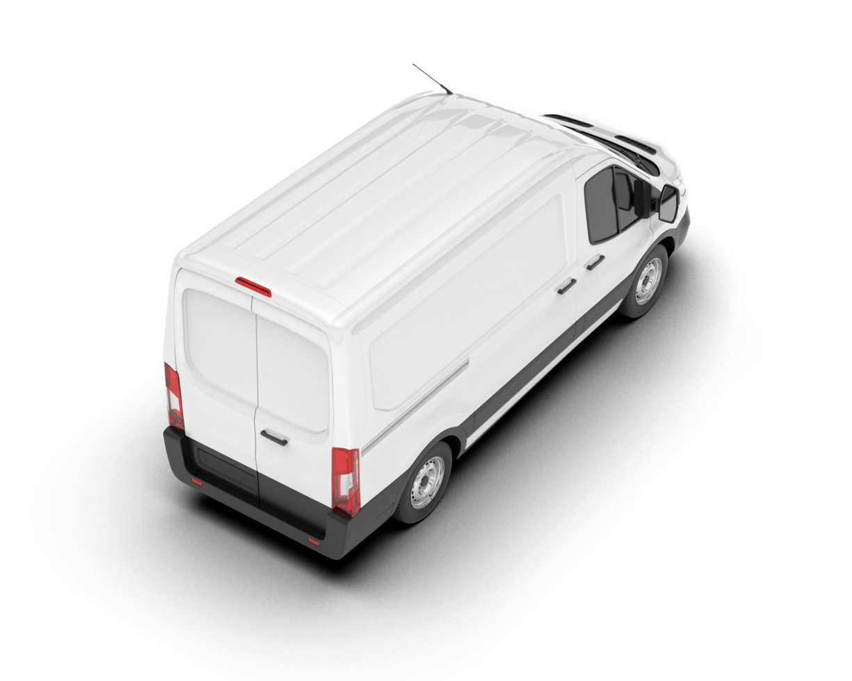 White van on transparent background. 3d rendering - illustration png