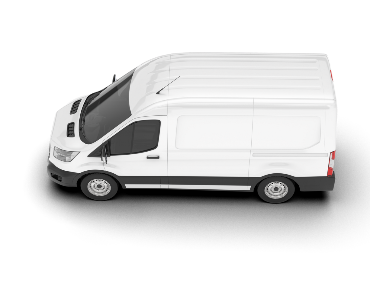 White van on transparent background. 3d rendering - illustration png