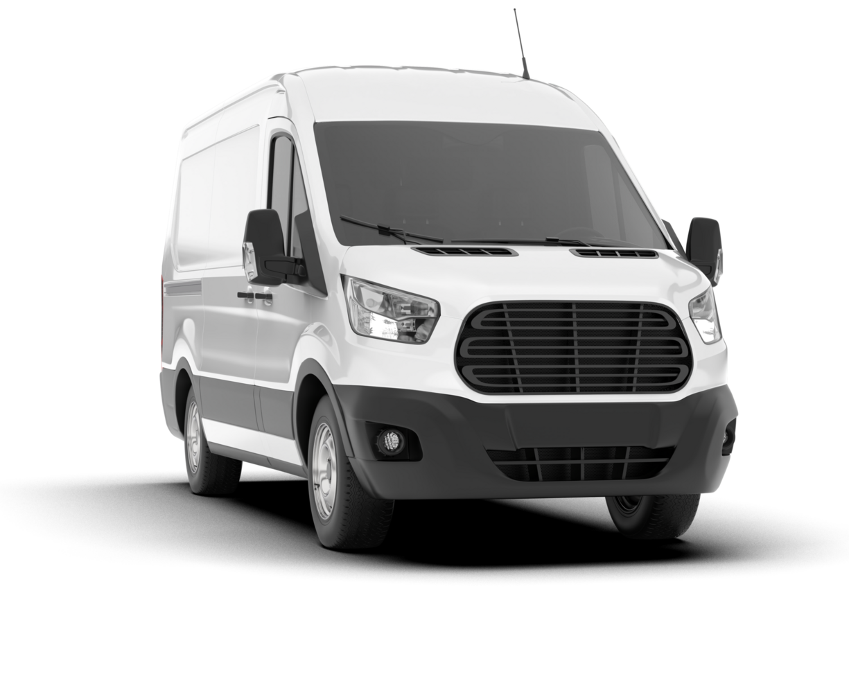White van on transparent background. 3d rendering - illustration png