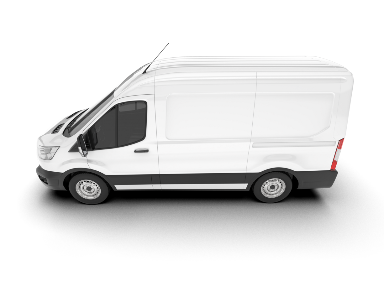 White van on transparent background. 3d rendering - illustration png