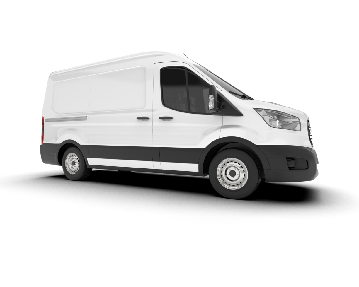 White van on transparent background. 3d rendering - illustration png