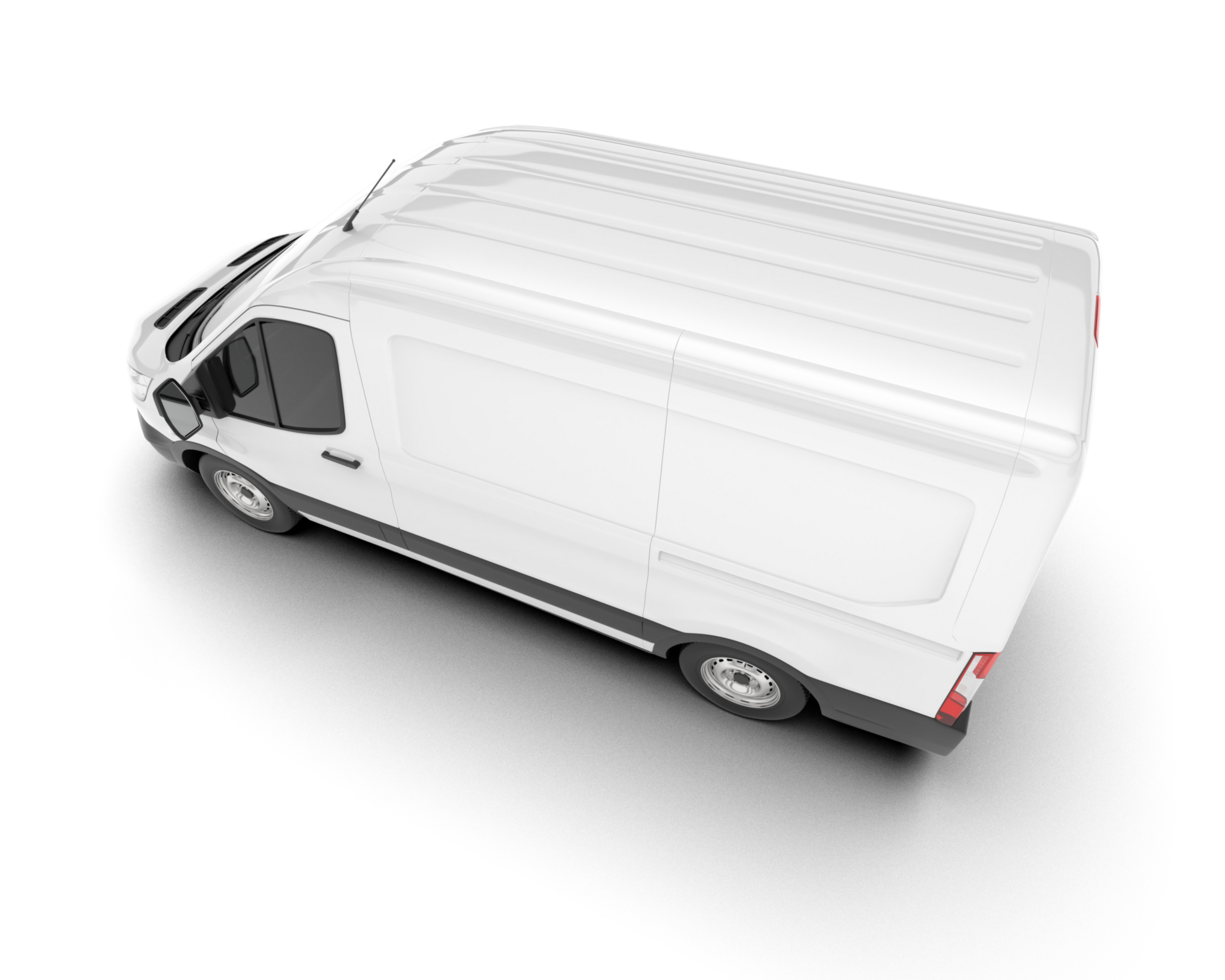 White van on transparent background. 3d rendering - illustration png