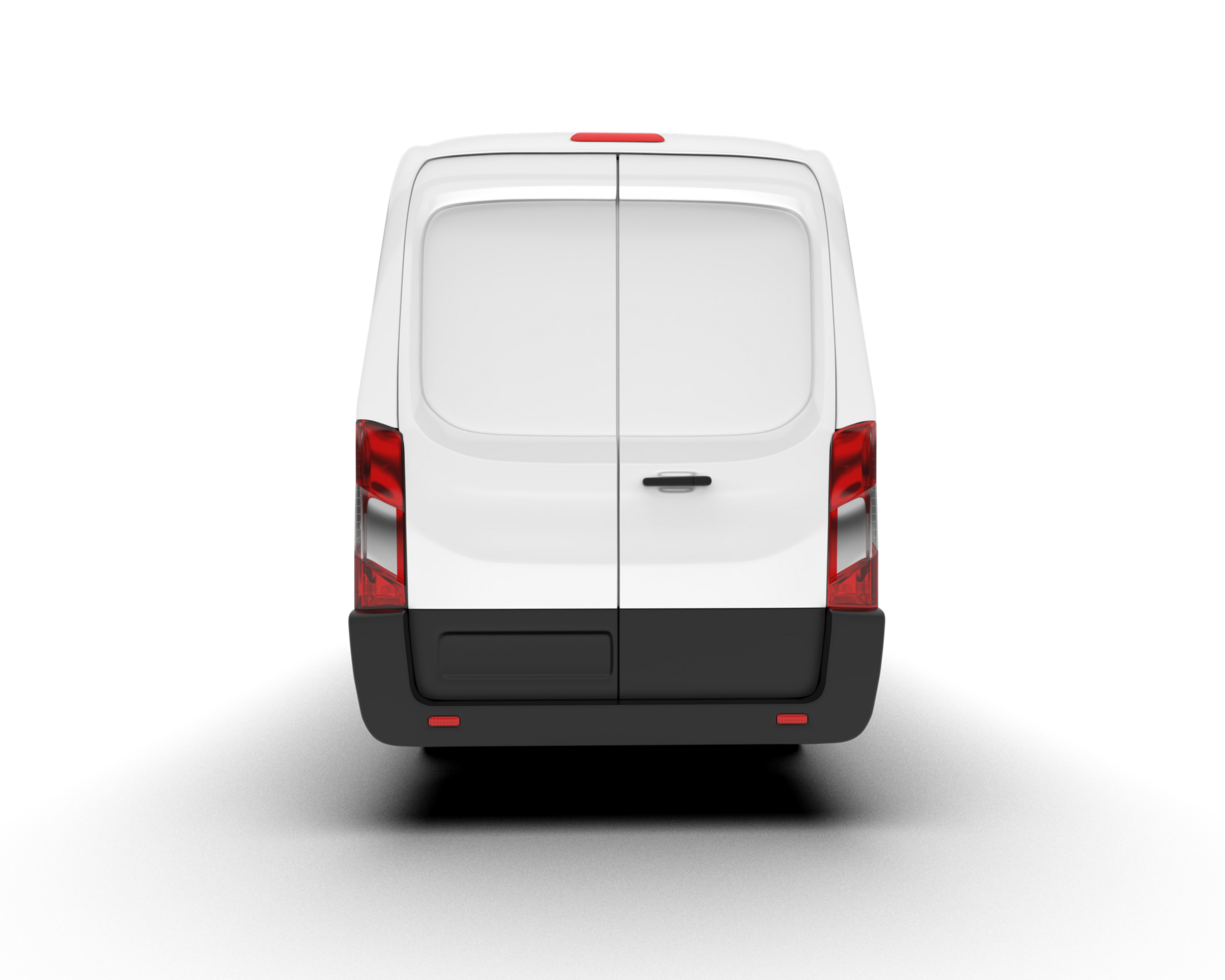 White van on transparent background. 3d rendering - illustration png