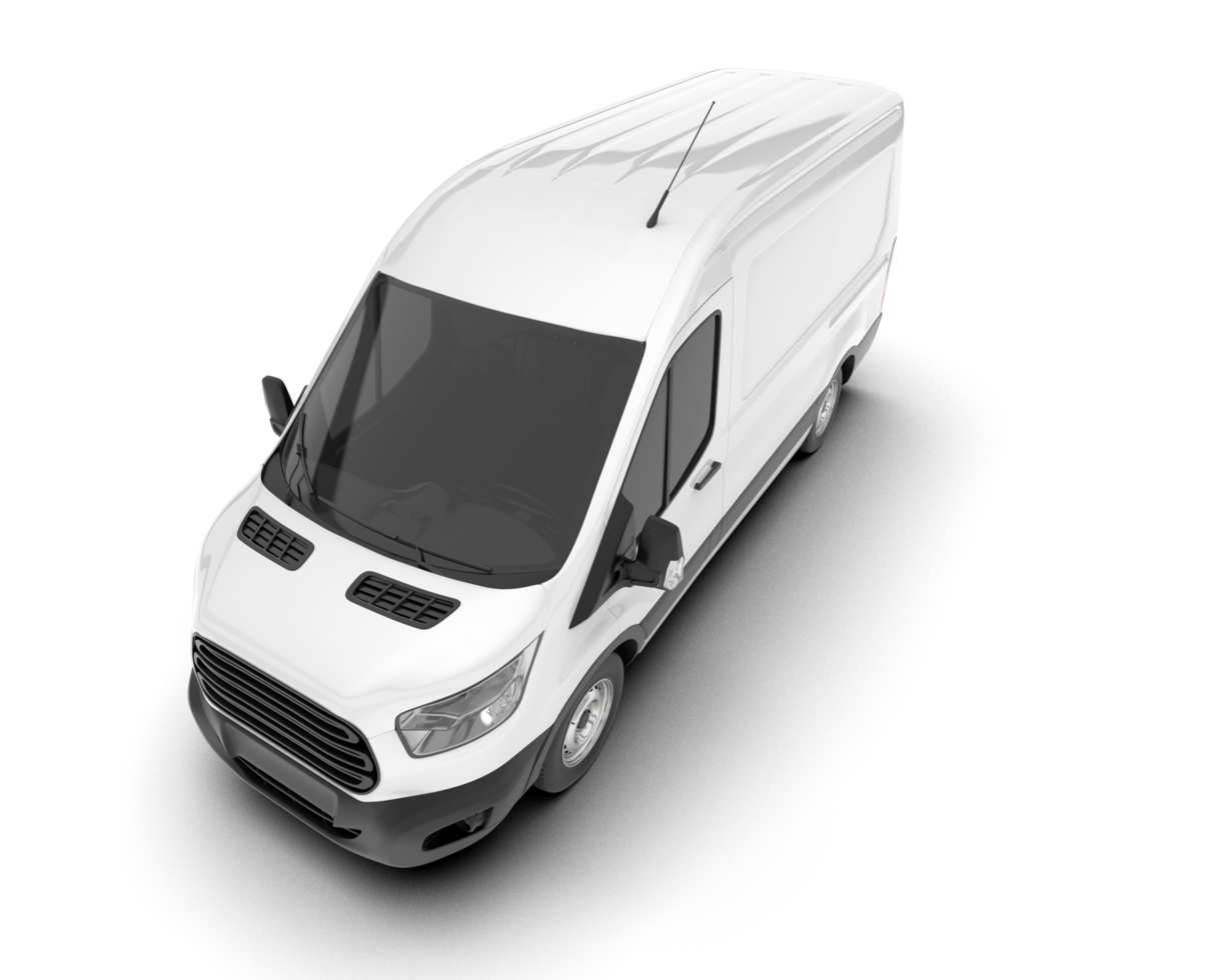 White van on transparent background. 3d rendering - illustration png