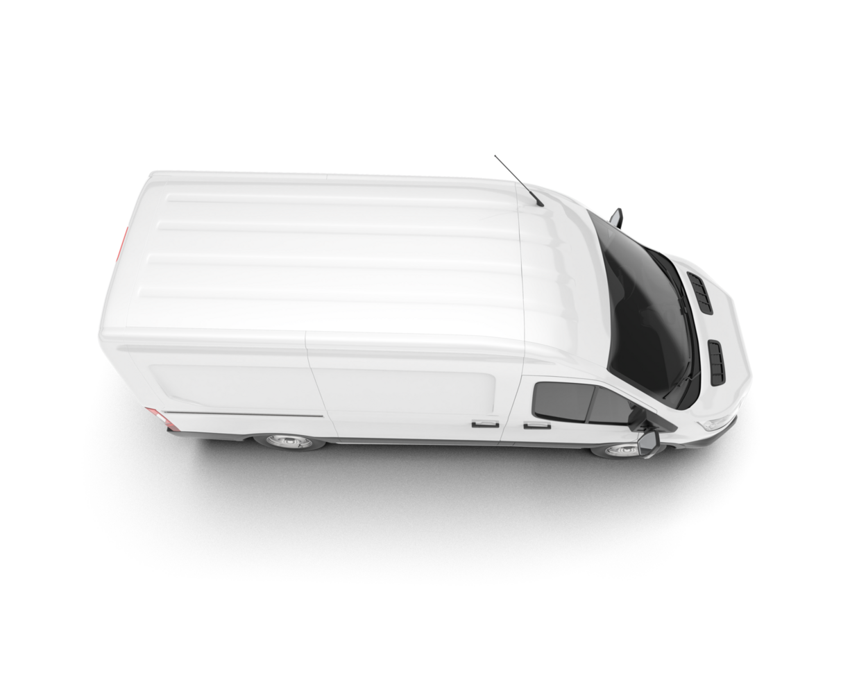 White van on transparent background. 3d rendering - illustration png