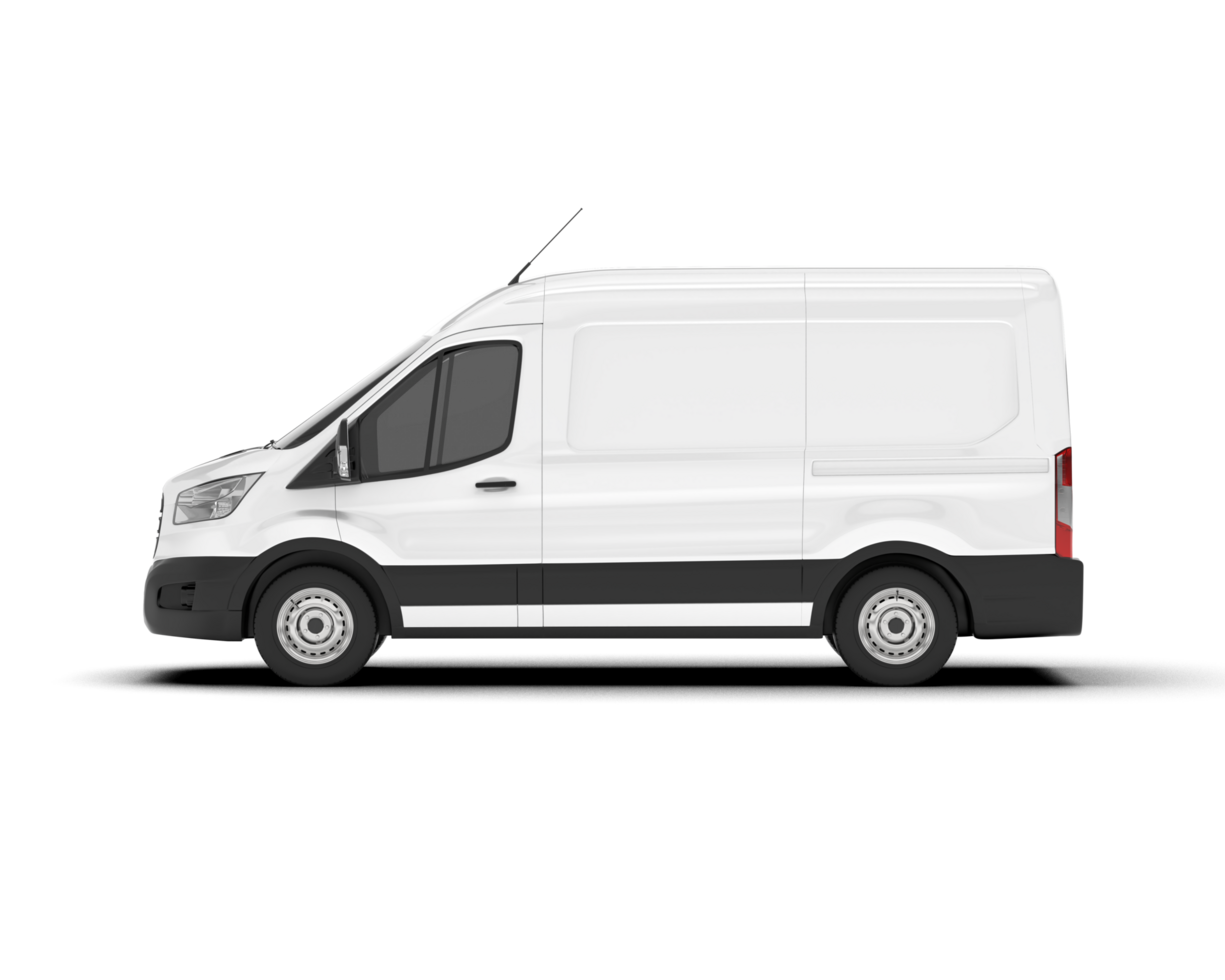 White van on transparent background. 3d rendering - illustration png