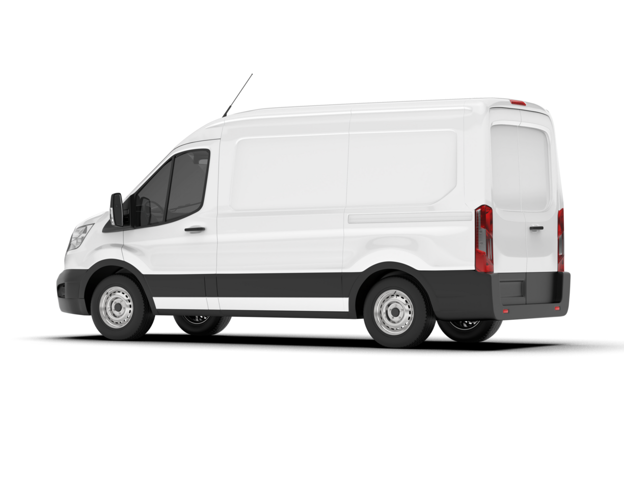 White van on transparent background. 3d rendering - illustration png
