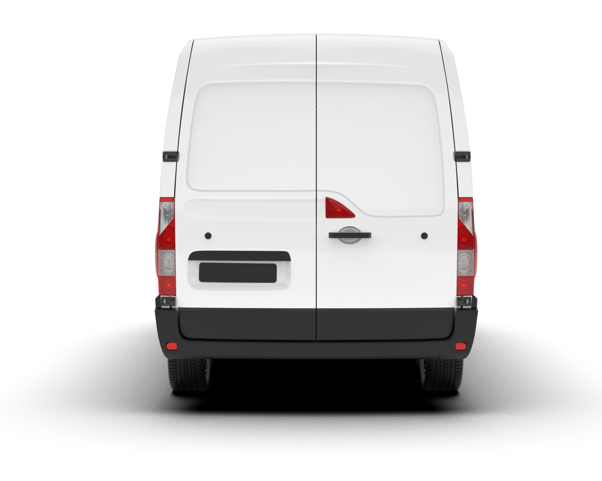 White van on transparent background. 3d rendering - illustration png