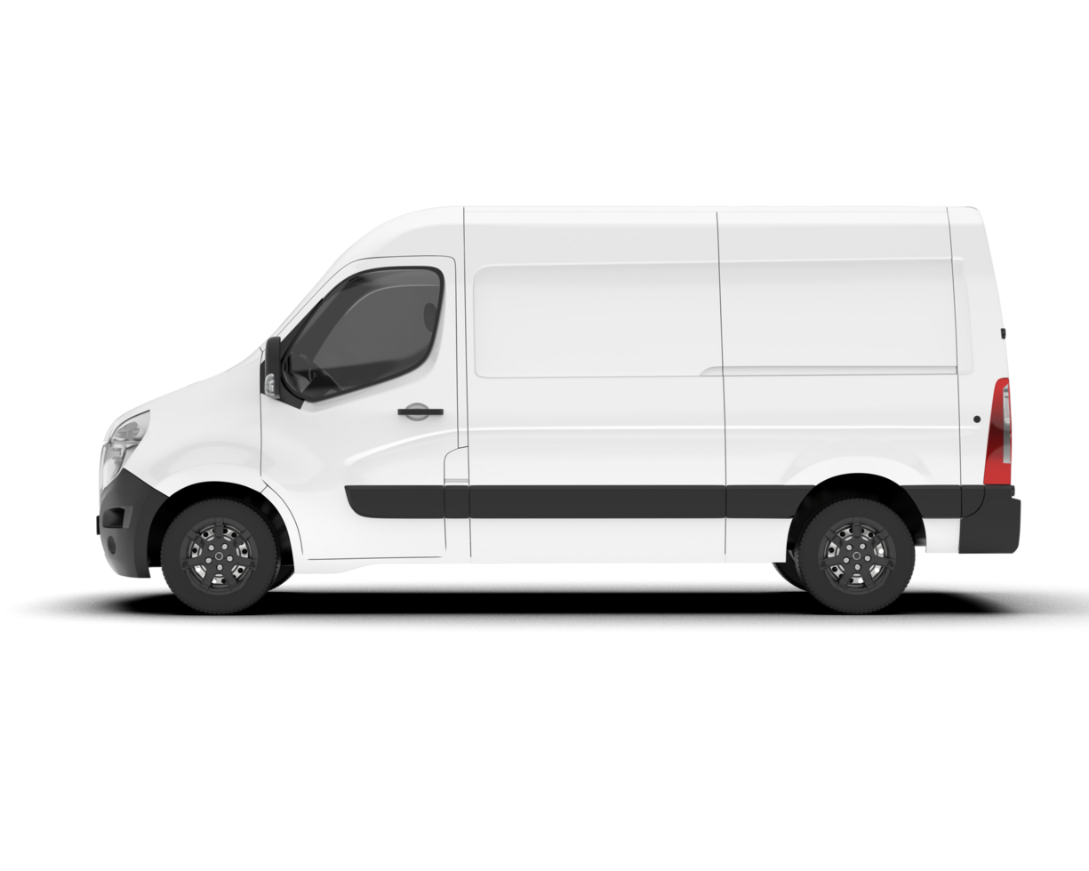 White van on transparent background. 3d rendering - illustration png