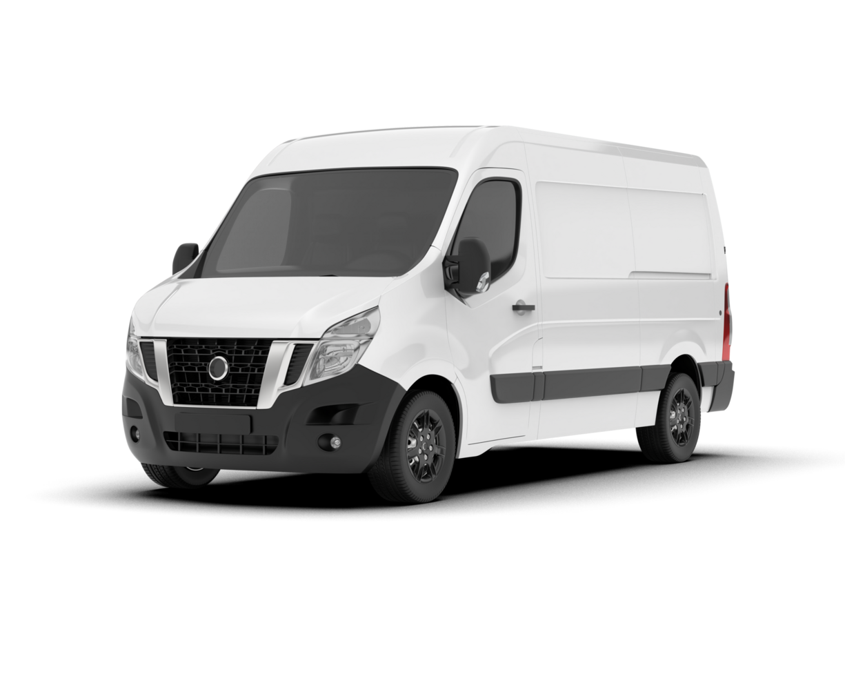 White van on transparent background. 3d rendering - illustration png