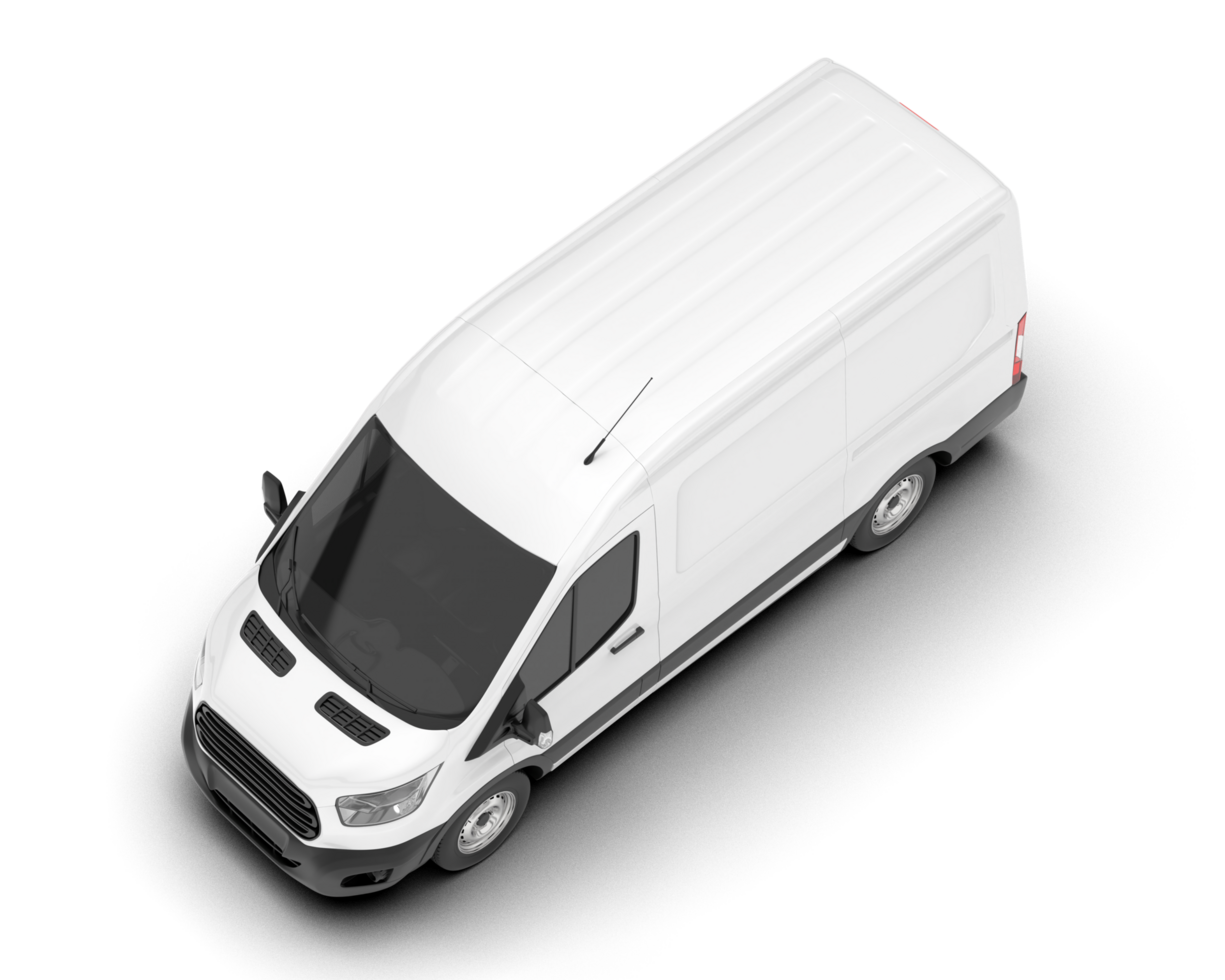 White van on transparent background. 3d rendering - illustration png
