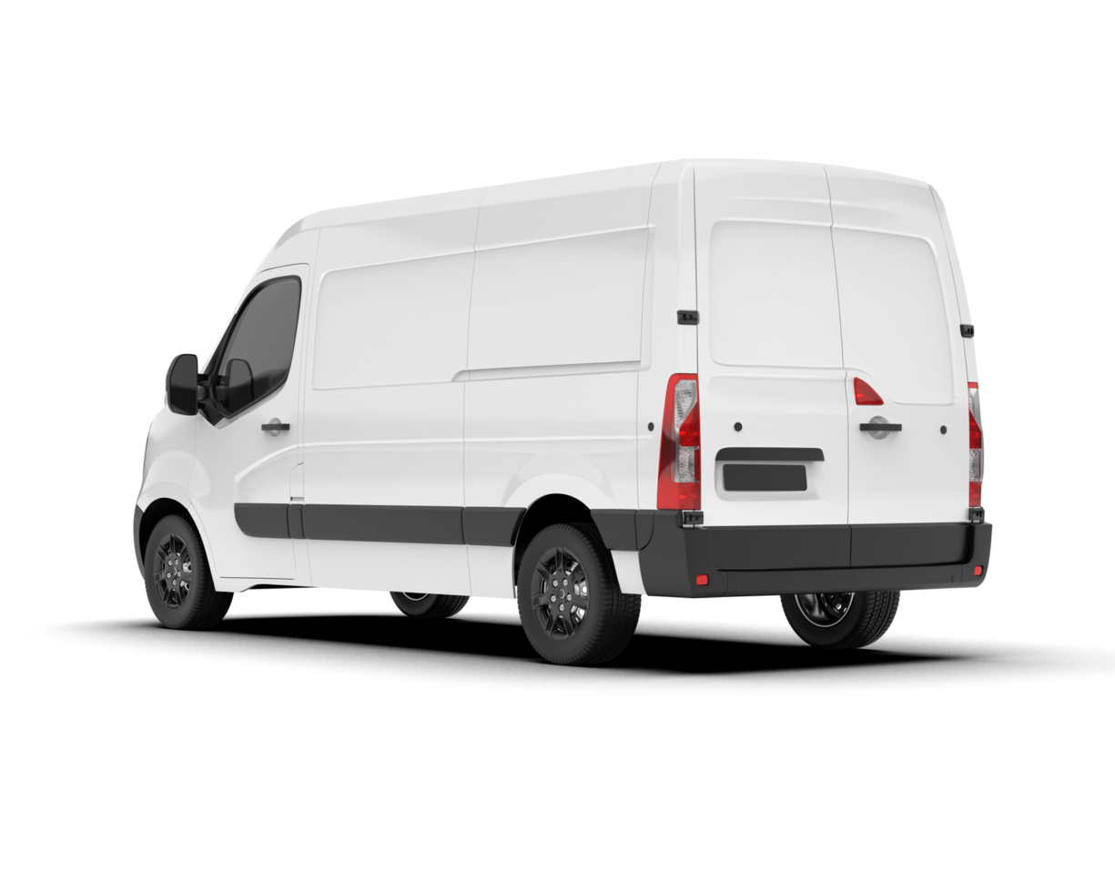White van on transparent background. 3d rendering - illustration png