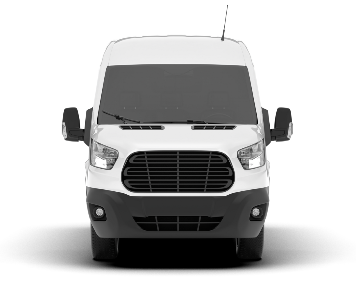 White van on transparent background. 3d rendering - illustration png