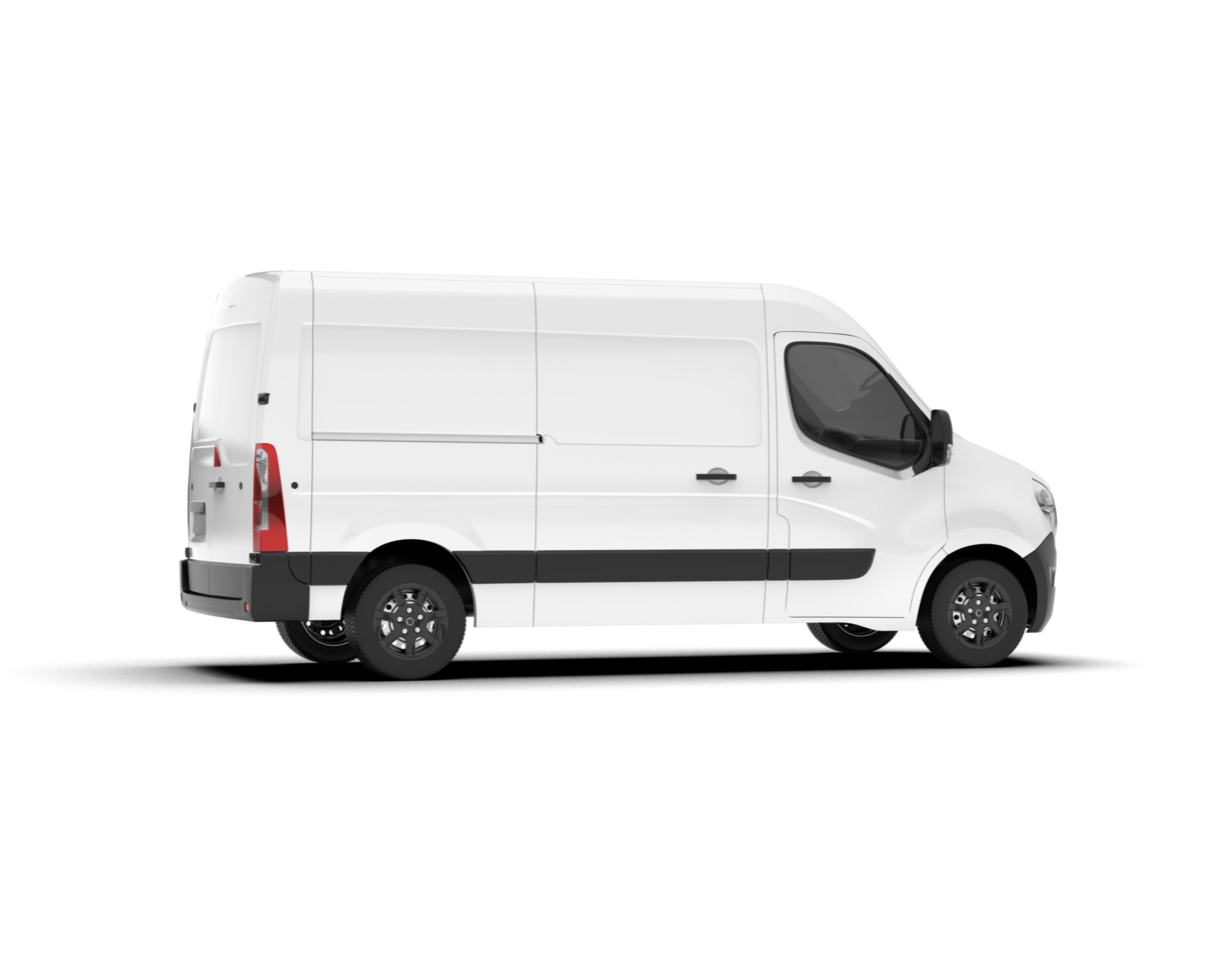 White van on transparent background. 3d rendering - illustration png
