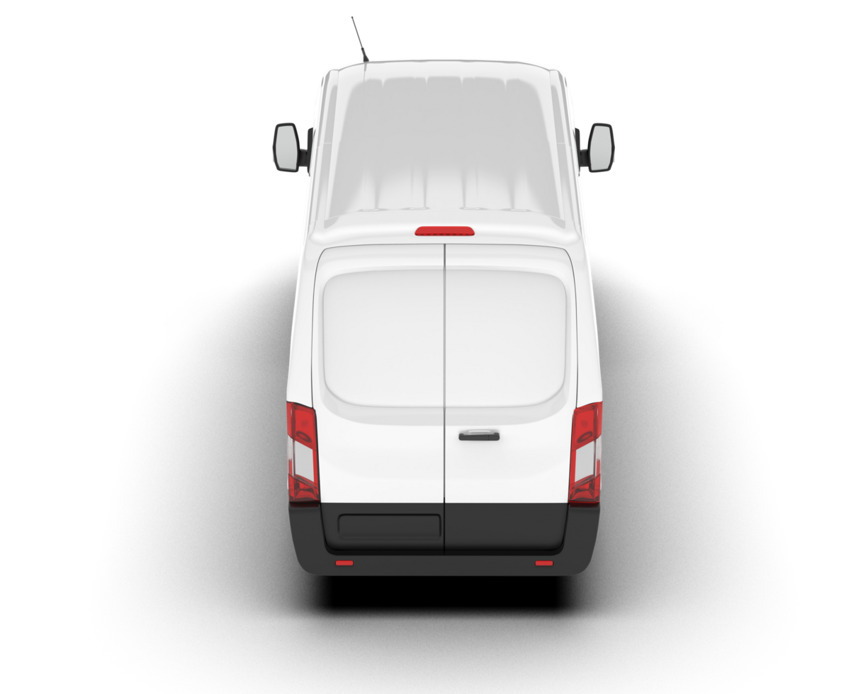 White van on transparent background. 3d rendering - illustration png