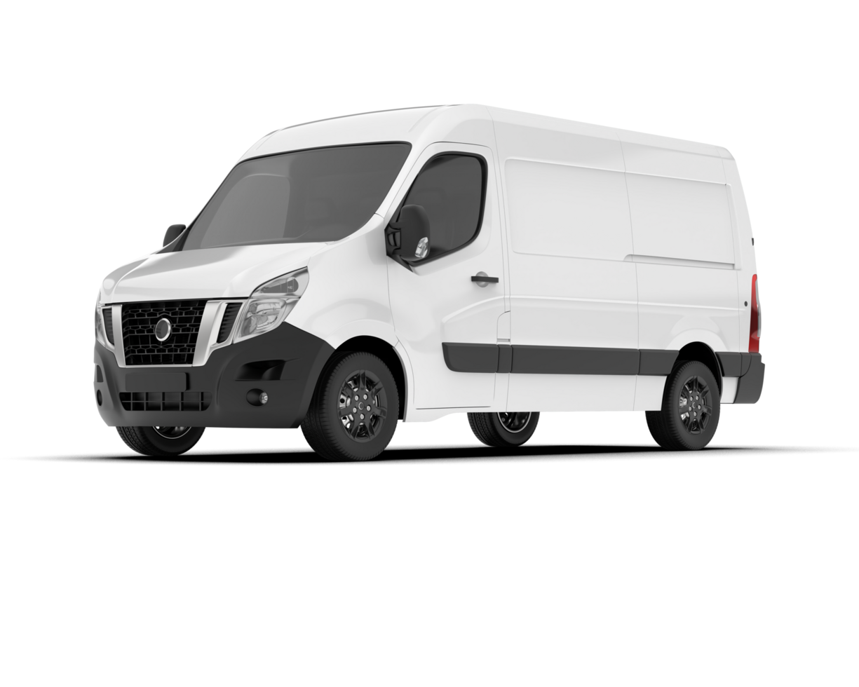 White van on transparent background. 3d rendering - illustration png