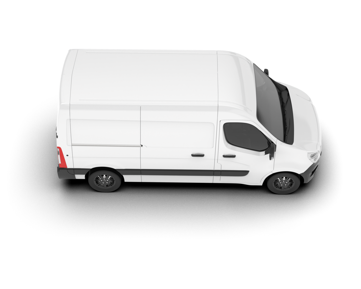 White van on transparent background. 3d rendering - illustration png