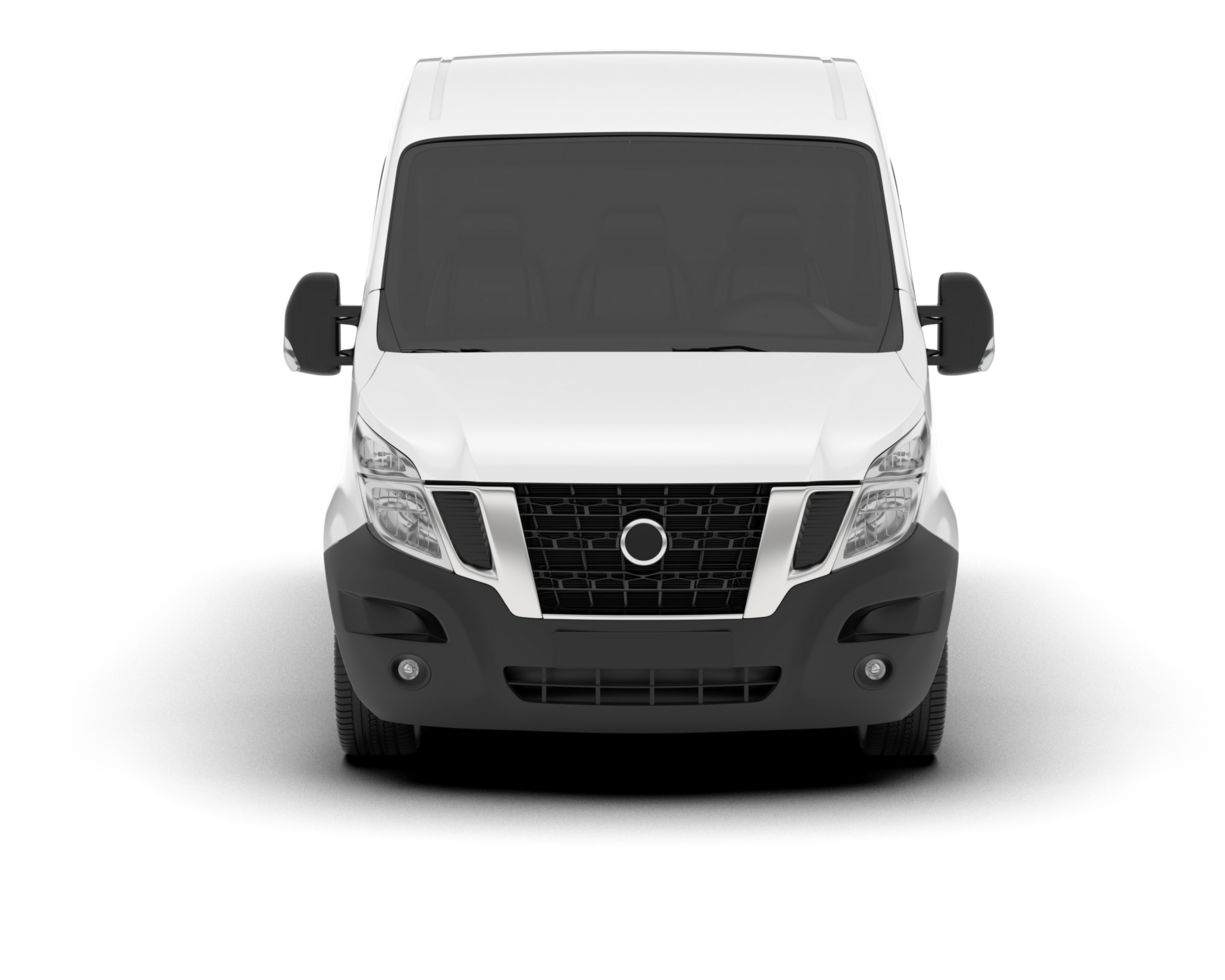 White van on transparent background. 3d rendering - illustration png